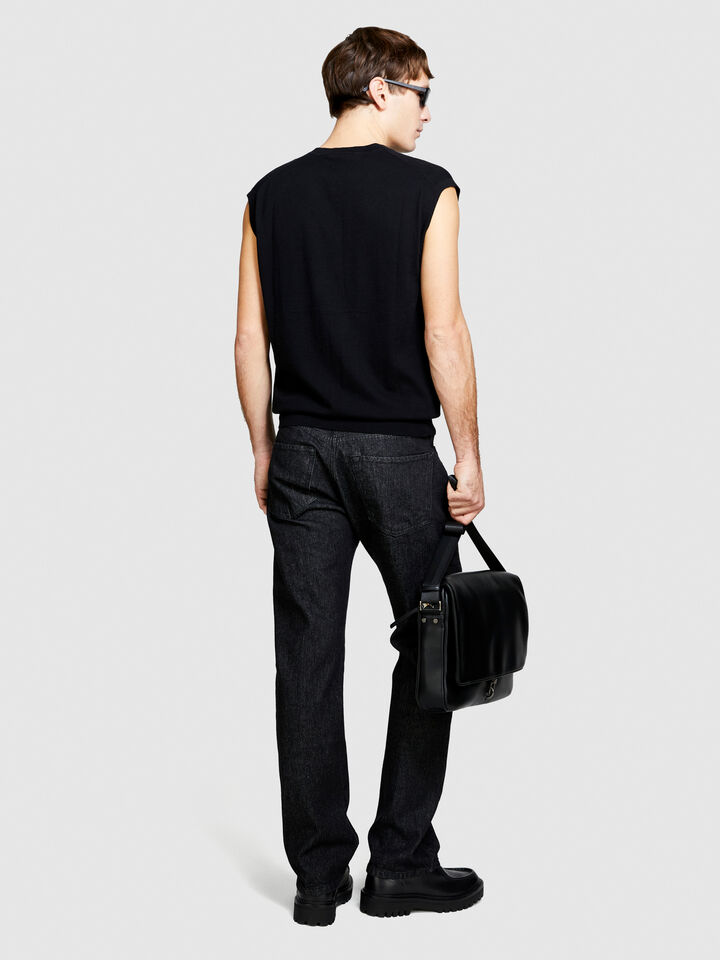Knit vests - men's v-neck sweaters - Black | Sisley image number 3